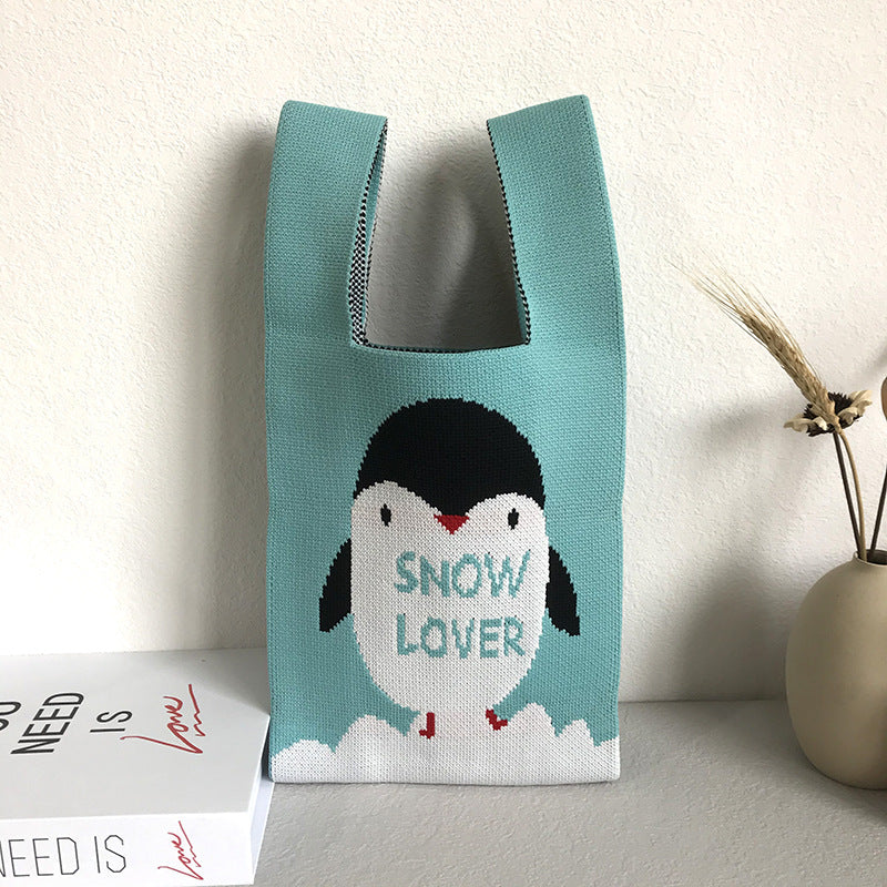 Women's Knitted Wool Vest Version Hand Carrying Handbags