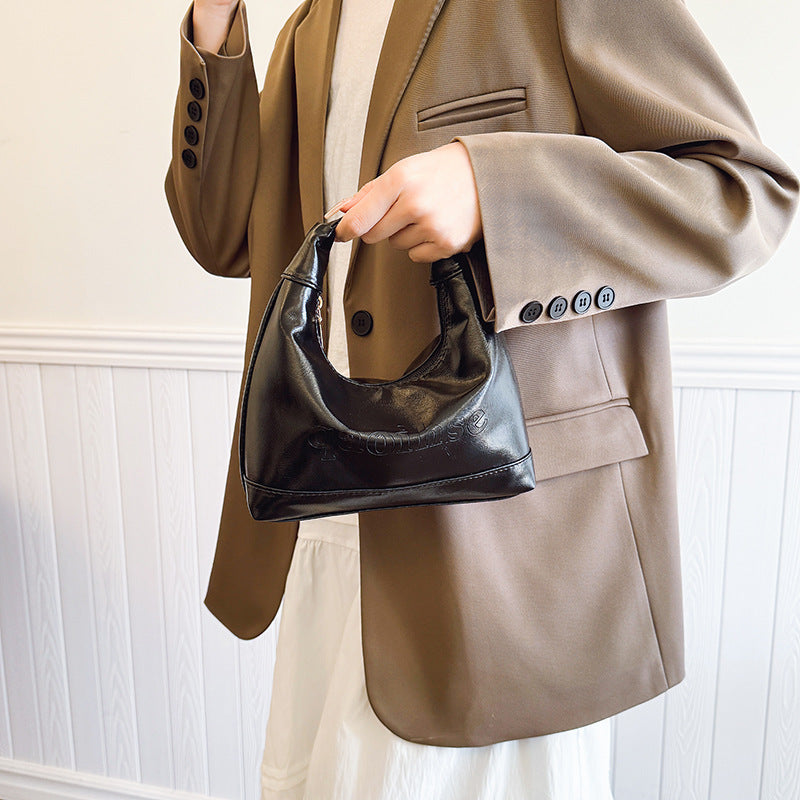 Retro Springtide Flow Solid Color Texture Diagonal One Women's Shoulder Bag