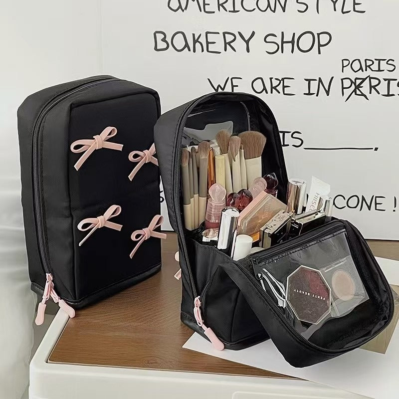Women's Style Design Cute Bow Wash Large Capacity Skin Cosmetic Bags