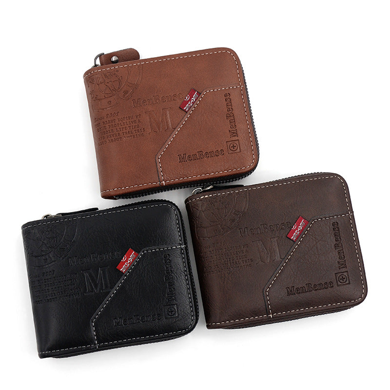 Men's Zipper Short Large Capacity Pocket Multiple Men's Wallets