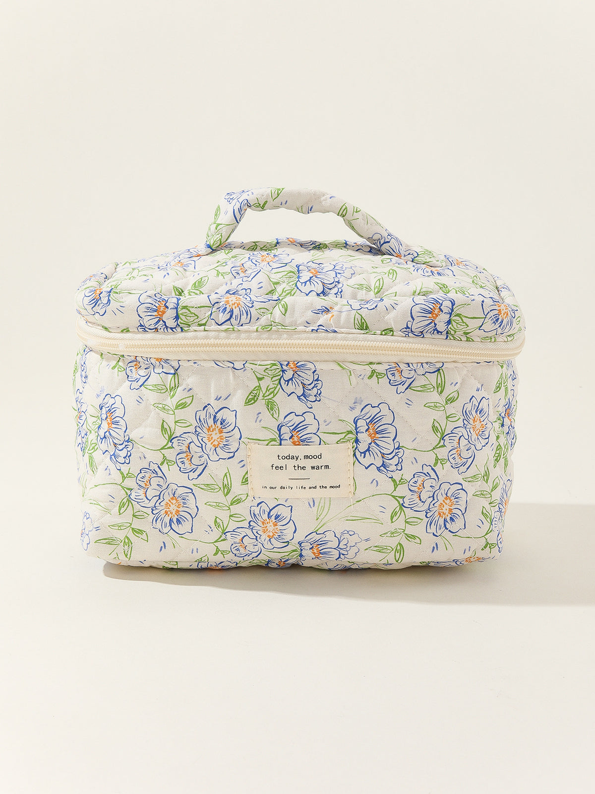 Cotton Portable Large Striped Polka Dot Storage Carrying Quilted Makeup Bag