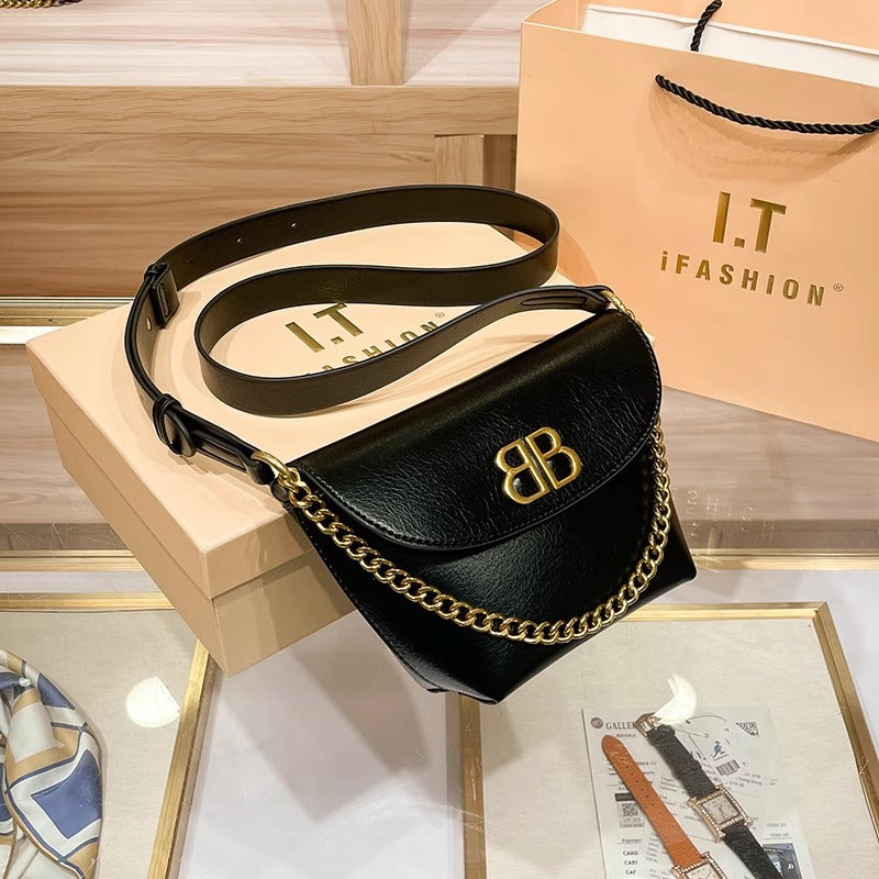 Design Fashionable Black Texture High-grade Lightweight Bags