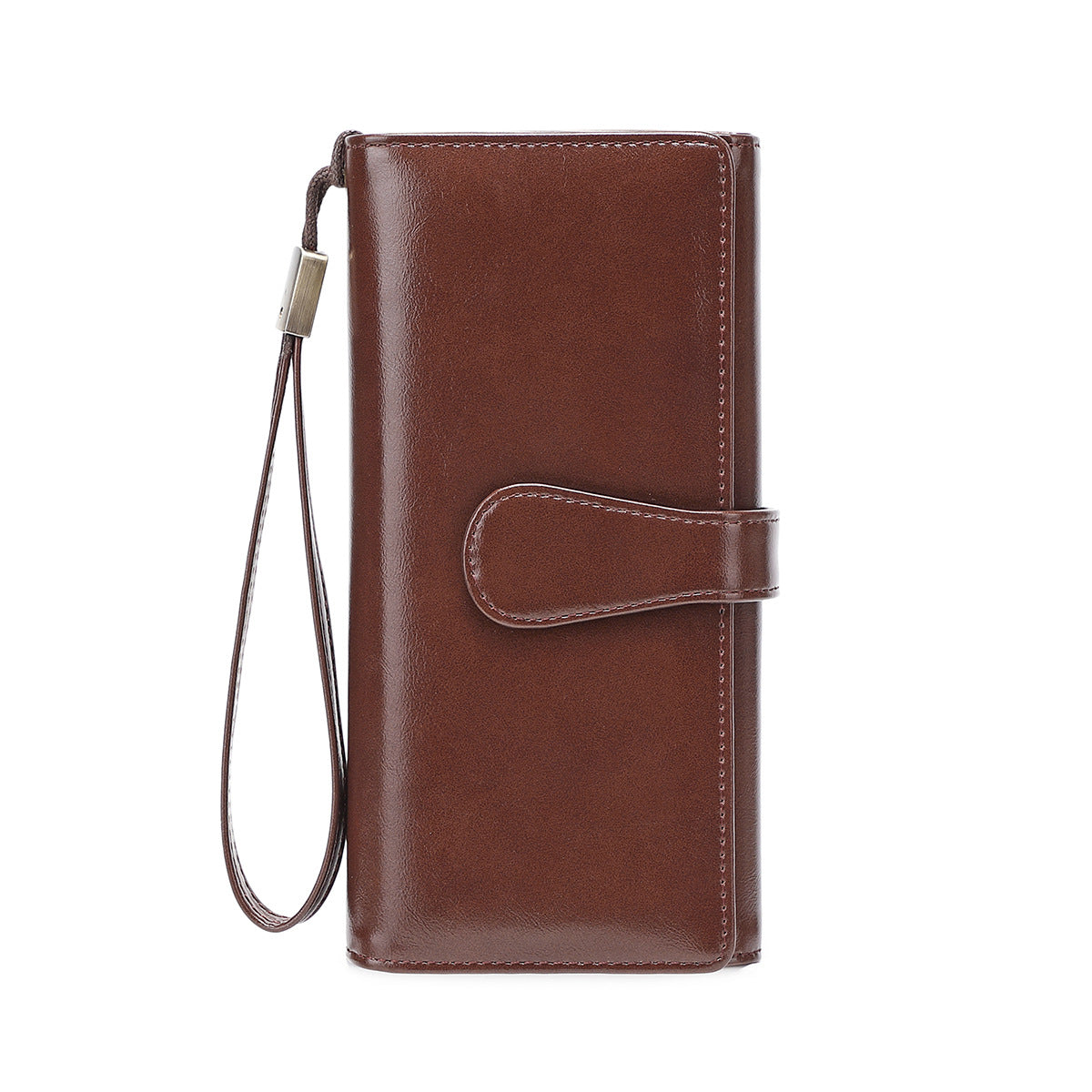 Women's Swiping Oil Wax Leather Long Vintage Ladies Wallet
