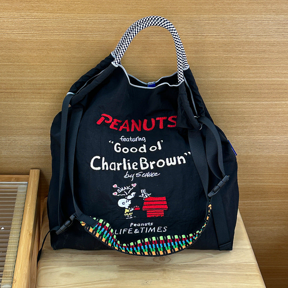 Nylon Embroidered Fashion Niche Large Capacity Women's Shoulder Bag