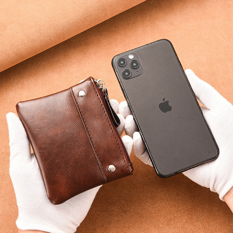 Men's Short Thin Solid Color Pocket Mini Purses