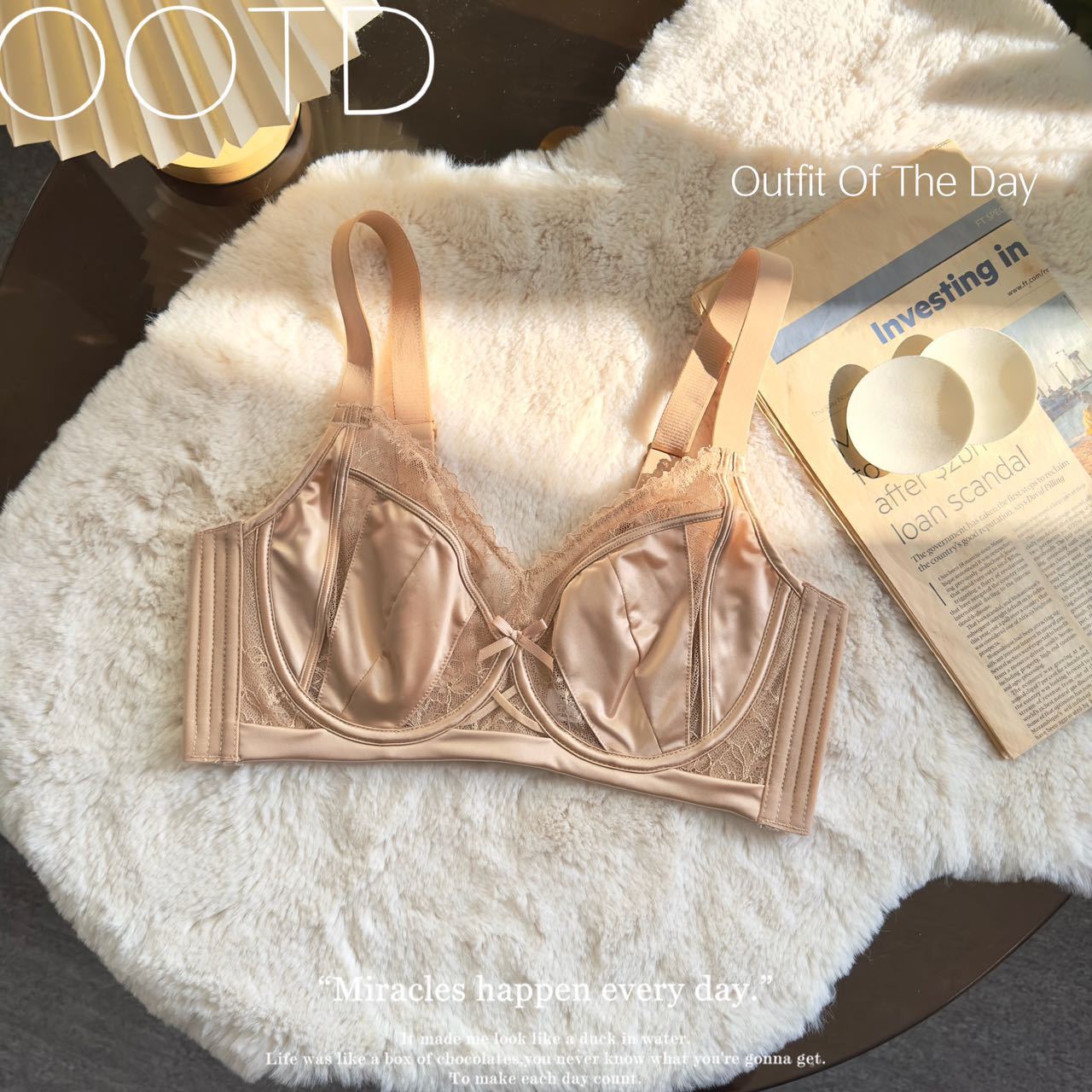 Women's Large Chest Small Breast Holding Seamless Rabbit Bras