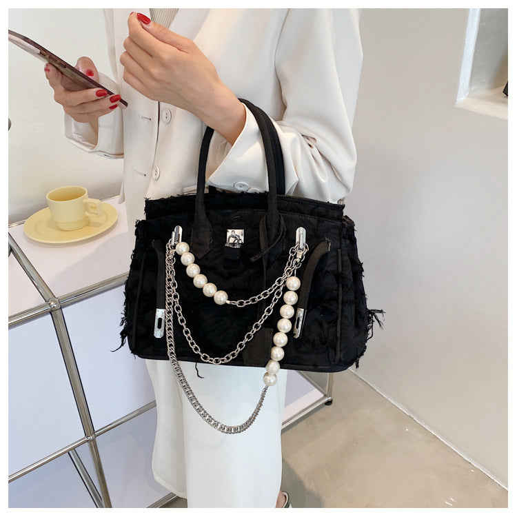 Design Pearl Chain Vintage Rag Beggar Handbags