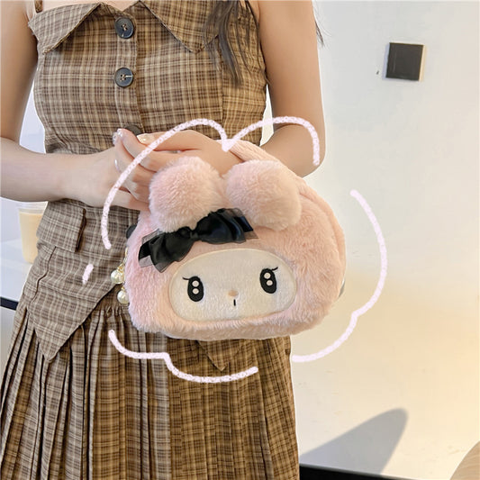 Cartoon Clow Melody Plush Doll Wash Cosmetic Bags