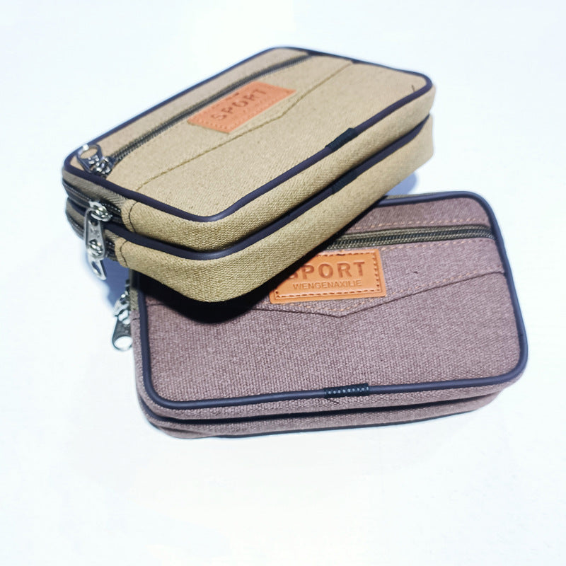 Men's Large Mobile Canvas Construction Site Pannier Men's Waist Packs