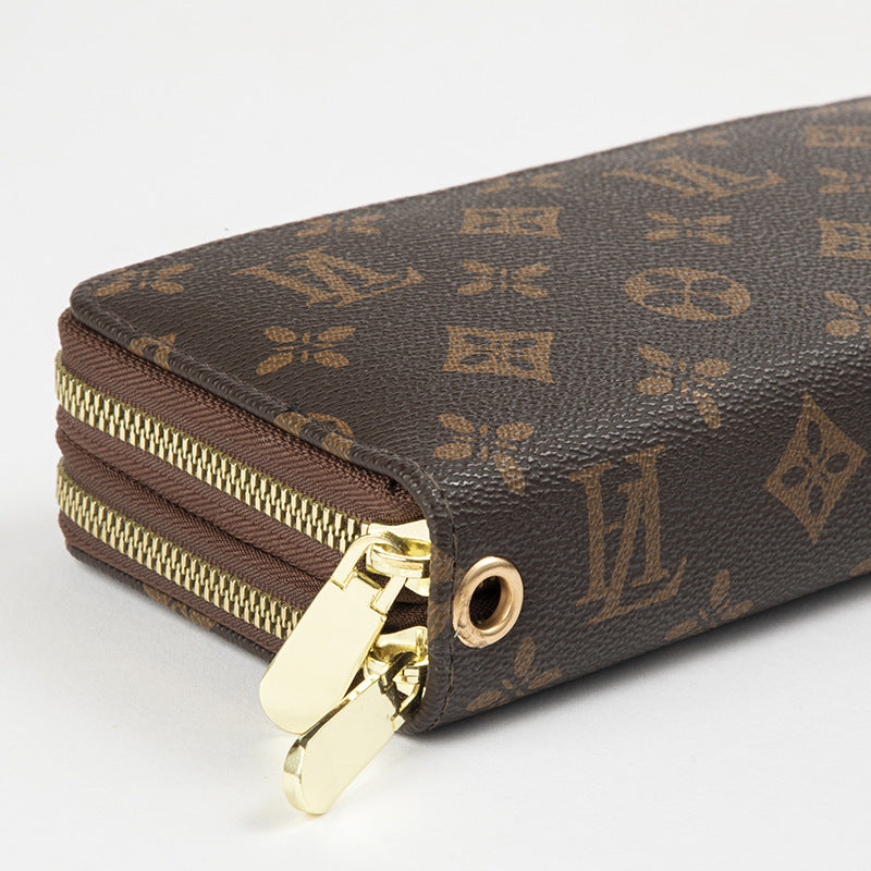 Women's Long Fashionable Printed Large Capacity Double Ladies Wallets