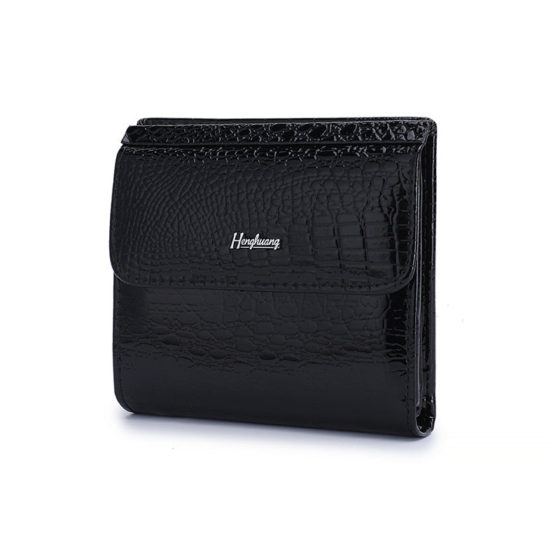 Multifunctional Short Genuine Leather Multiple Slots Ladies Wallet