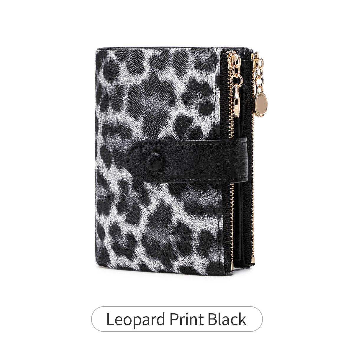 Women's Simple Trifold Double Zipper Short Ladies Wallet