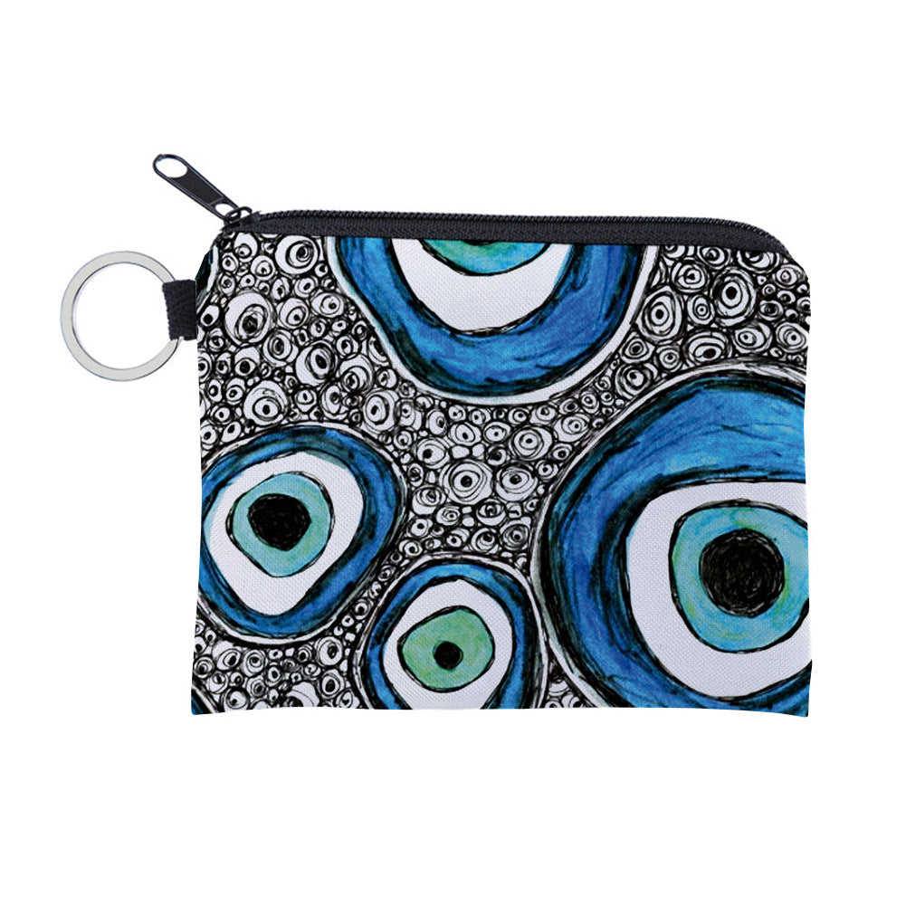 Women's Evil Eye Printing Pattern Zipper Purses