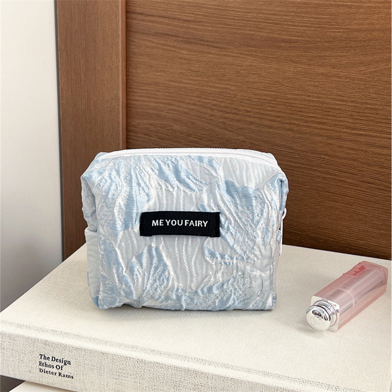 Jacquard Wrinkle Texture Large Capacity Portable Liner Skin Care Bags