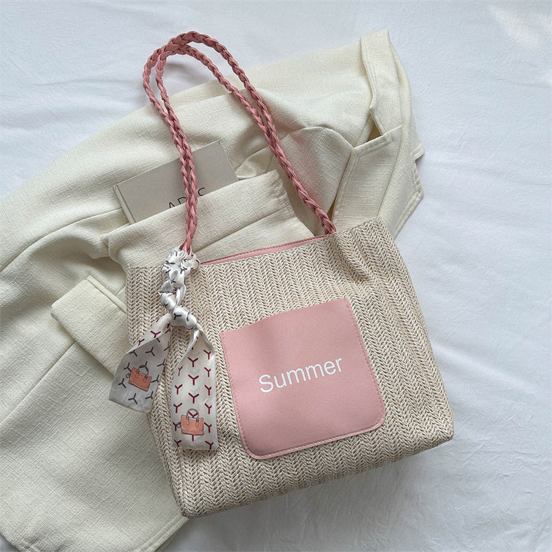 Women's Large Capacity Fashion Woven Spring Straw Crossbody Bags