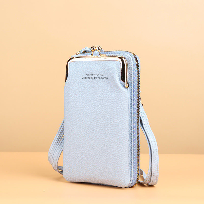 Mobile Pouch Vertical Zipper Fashion Litchi Phone Bags