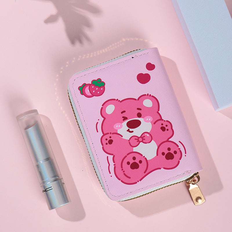 Cartoon Zipper Large Capacity Credit Cover Card Holder