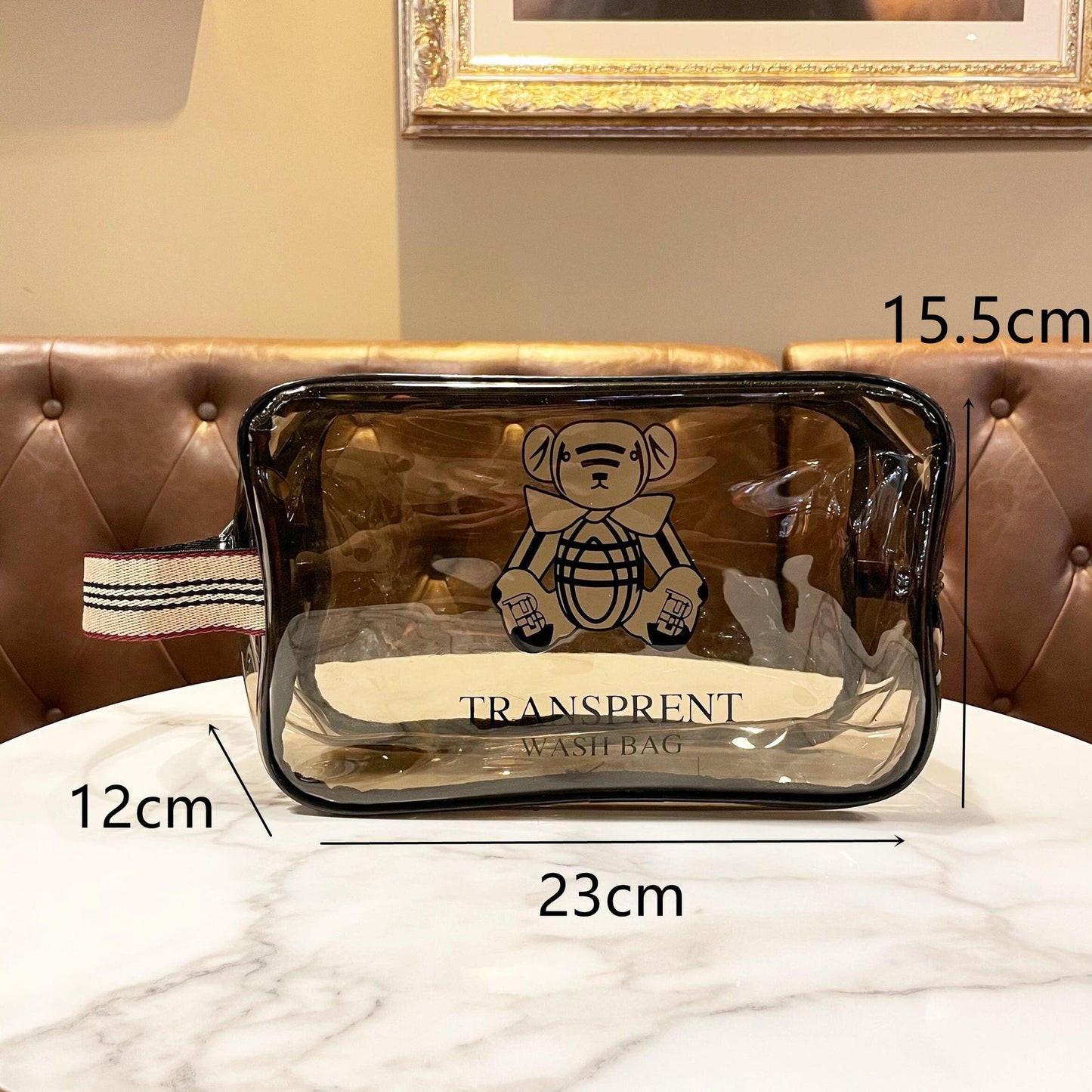 Transparent Tawny Large Capacity Waterproof Bath Fashion Workout Handbags