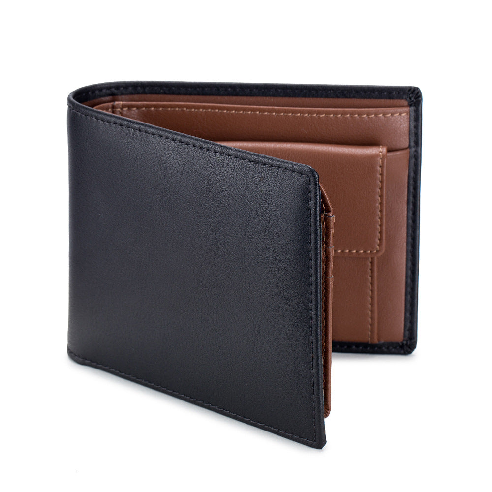 Men's Genuine Leather Short Soft Cowhide Trifold Men's Wallets