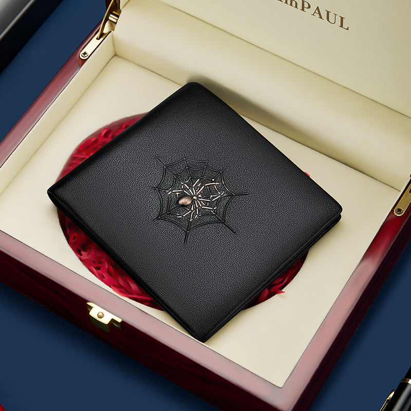 Men's Emperor Paul Short Genuine Cattlehide Leather Surface Fashion Trendy Men's Wallet