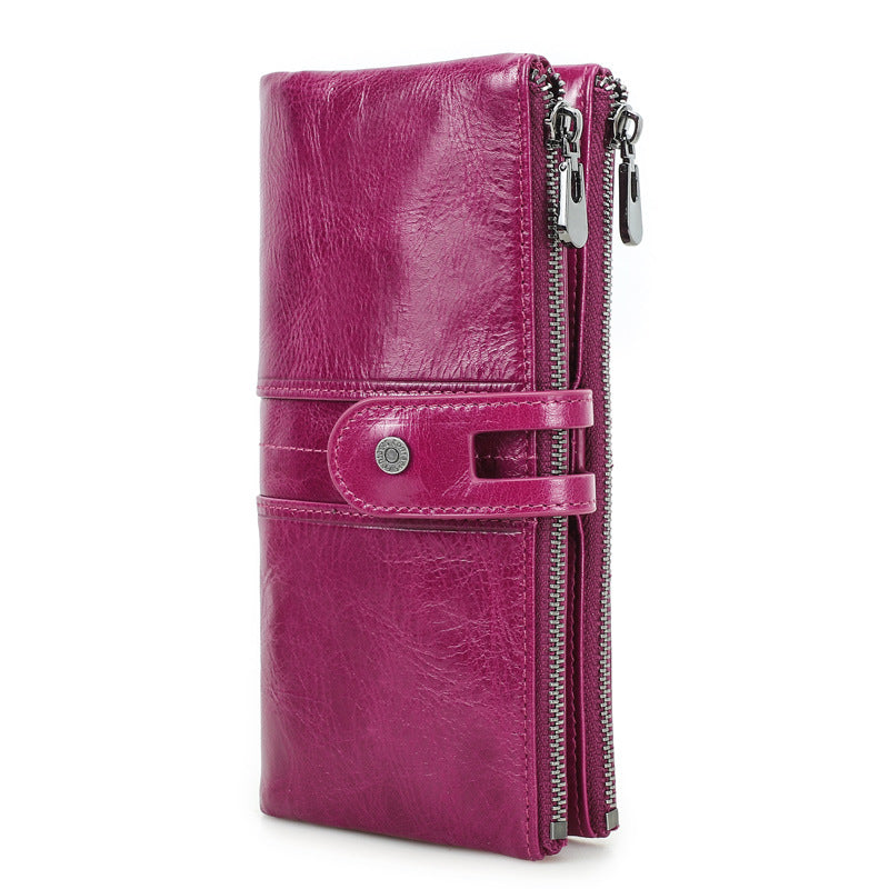 Women's Angel Fashion Cowhide Long Female Genuine Ladies Wallet