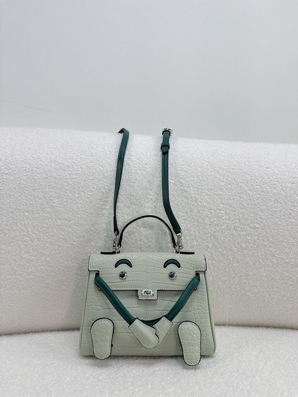 Crocodile Pattern Cowhide Millennium Doll Kelly Mini Bags