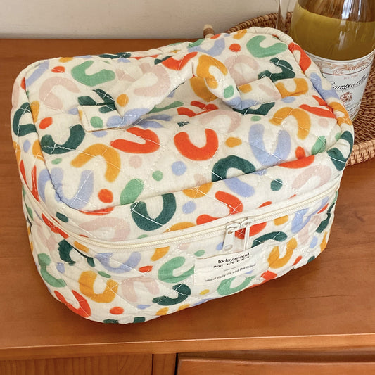 Quilted Storage Korean Style Good-looking Cotton Cosmetic Bags