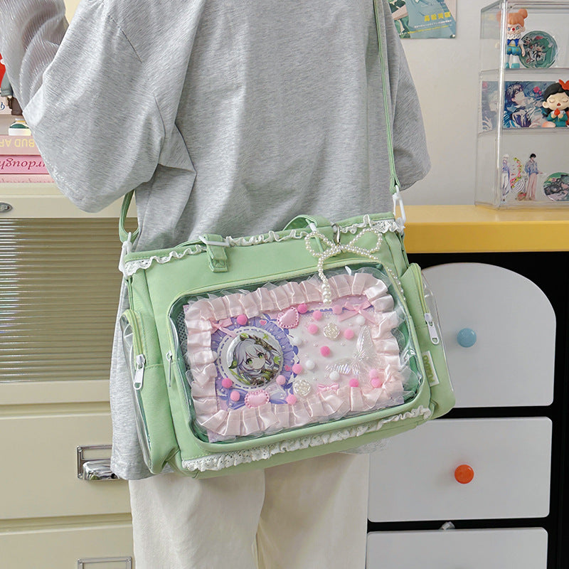 Cute Bow Cartoon Sweet Two-dimensional Transparent Large Bags