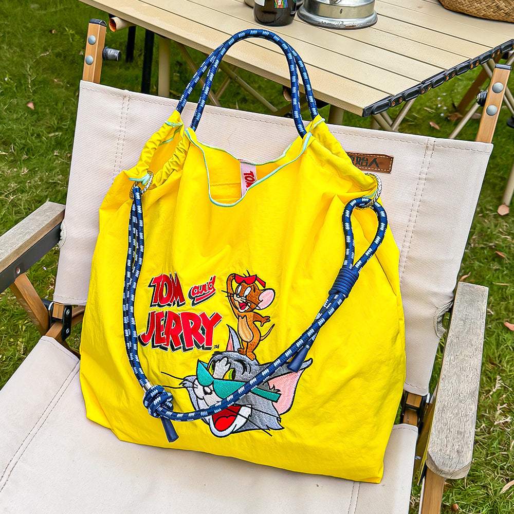 Authorized Embroidered Shopping Female Cartoon Fashion Portable Shoulder Bags