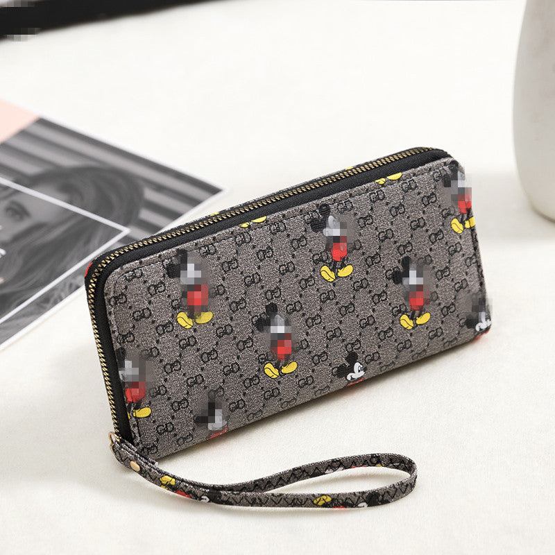 Mickey Zipper Printing Certificate Korean Style Western Ladies Wallets