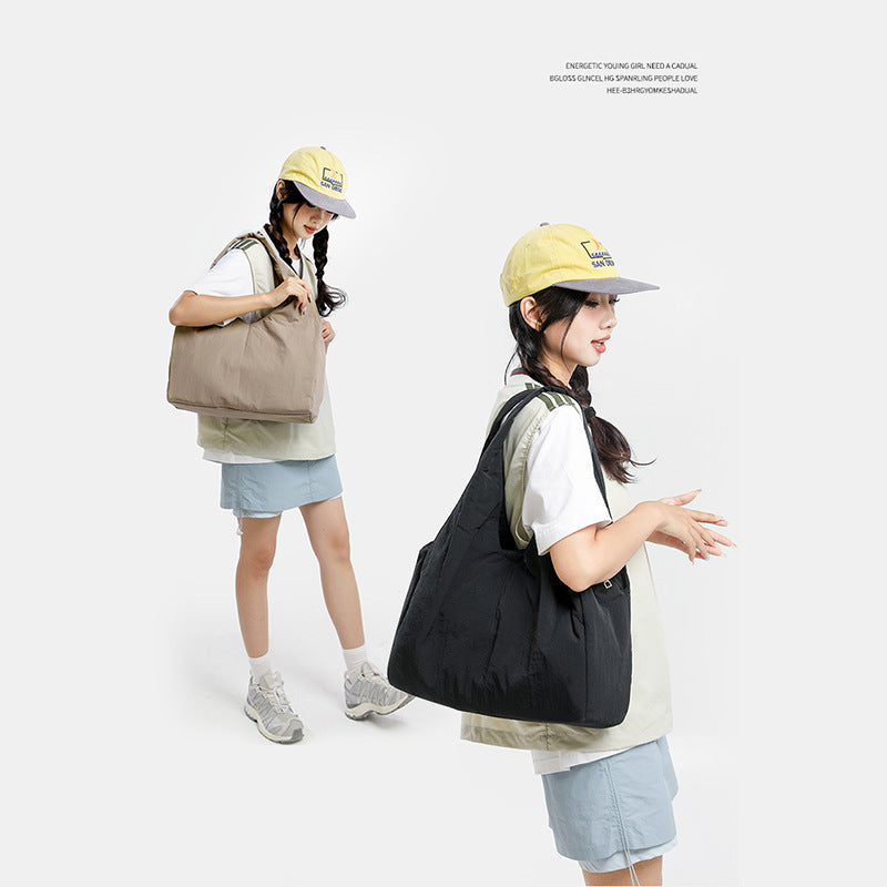 Large Capacity Canvas Female College For Class Women's Shoulder Bag