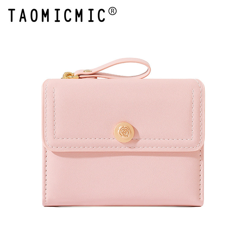 Women's Short Chic Folding Minimalist Credentials Ladies Wallets