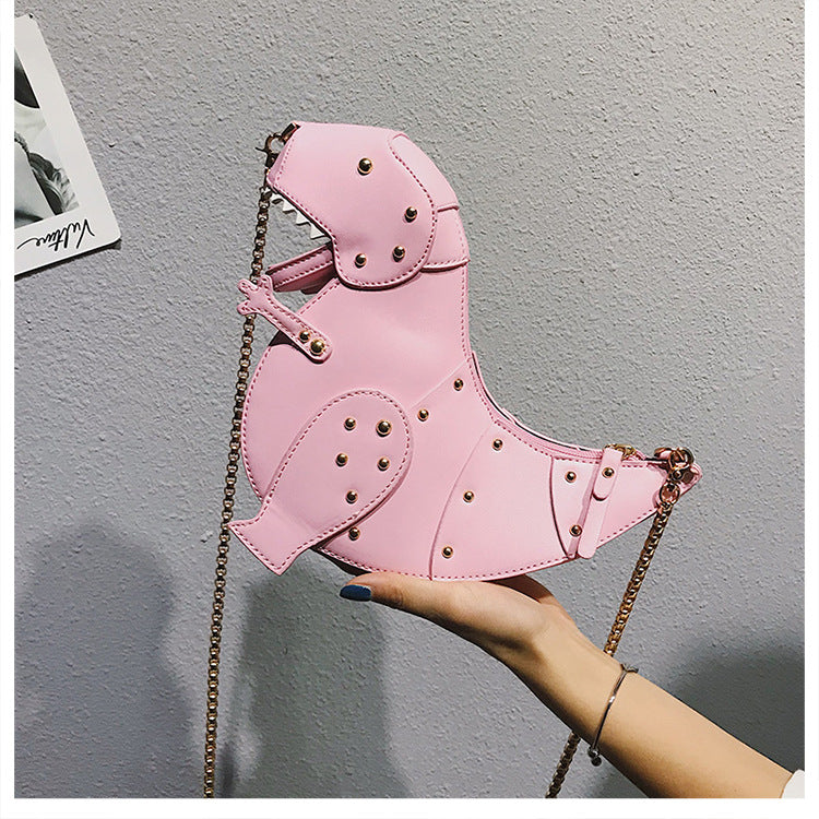 Three-dimensional Dinosaur Personality Rivets Cartoon Animal Women's Shoulder Bag