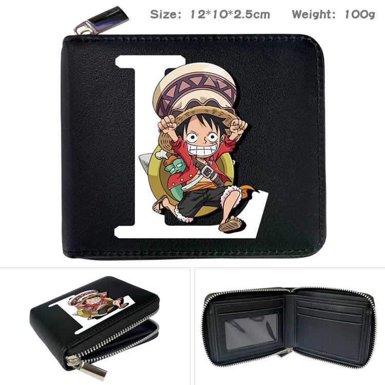 Peripheral Zipper One Piece Printed Fold Men's Wallets