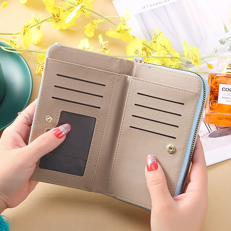 Women's Long Multiple Slots Zipper Bank Credit Ladies Wallet