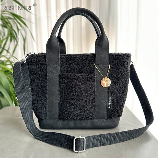 Women's Classy Teddy Plush Portable Lunch Shoulder Bags