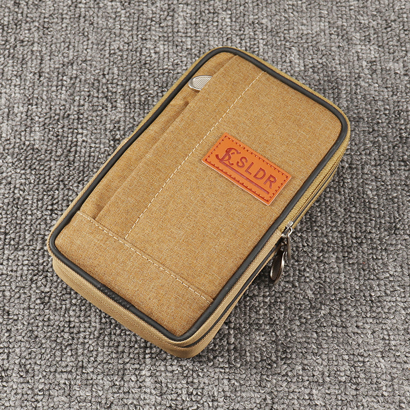 Men's Mobile Canvas Cell Horizontal Vertical Hanging Phone Bags