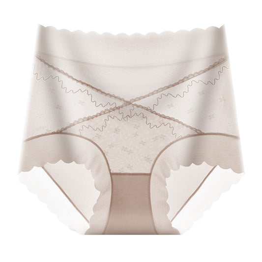 Women's Sexy Lace High Waist Light Plastic Panties