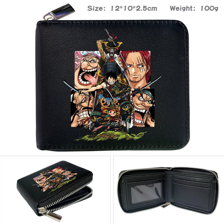 Peripheral Zipper One Piece Printed Fold Men's Wallets