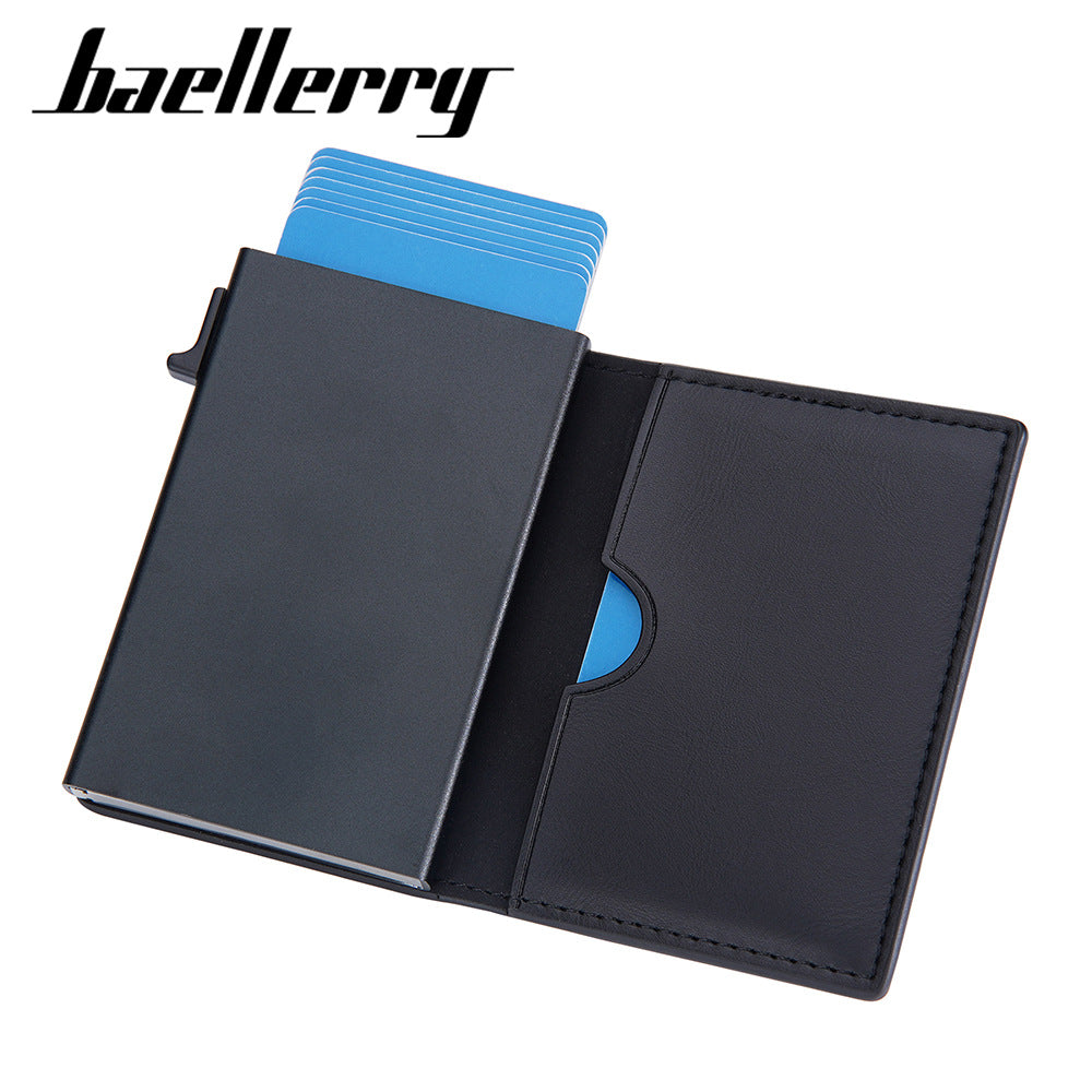 Men's Simple Side Push Aluminum Box Clamp Card Holder