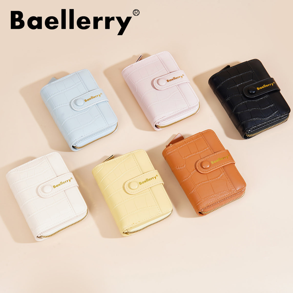 Women's High-grade Short Stone Pattern Multiple Slots Coin Purses