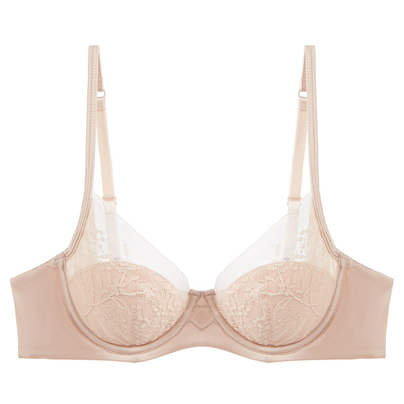 Women's French Style Thin Embroidery Lace Big Chest Show Lingerie Sets