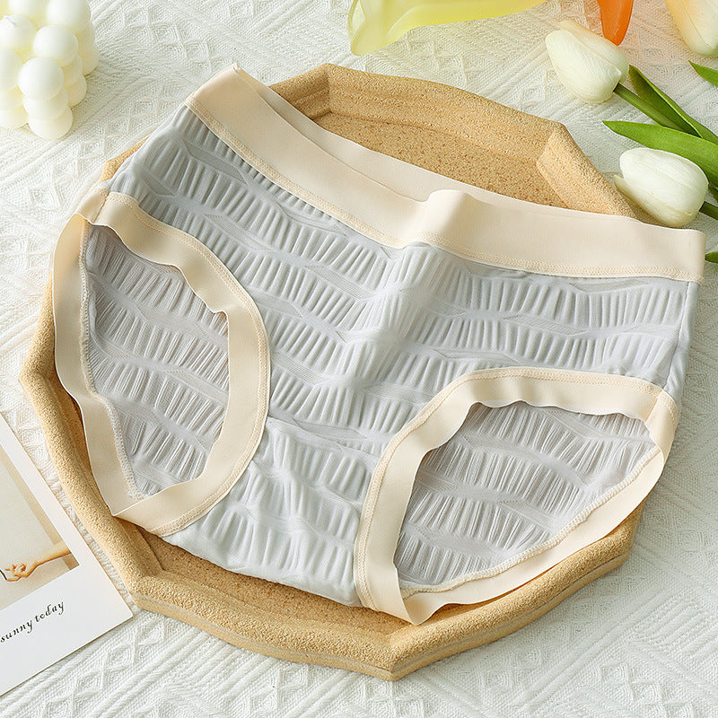 Summer Ice Silk Thin Seersucker Underwear Breathable Panties