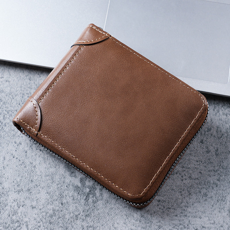 Men's Short Classic Fashion Trendy Clip Full Coin Purses