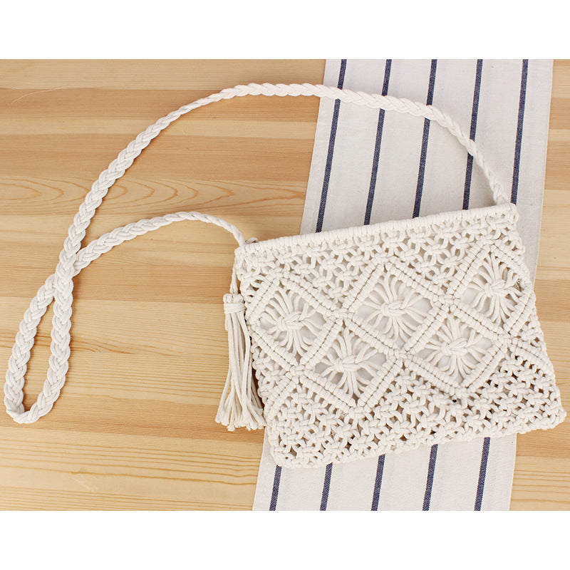 Simple Tassel Hand-held Straw Retro Woven Handbags
