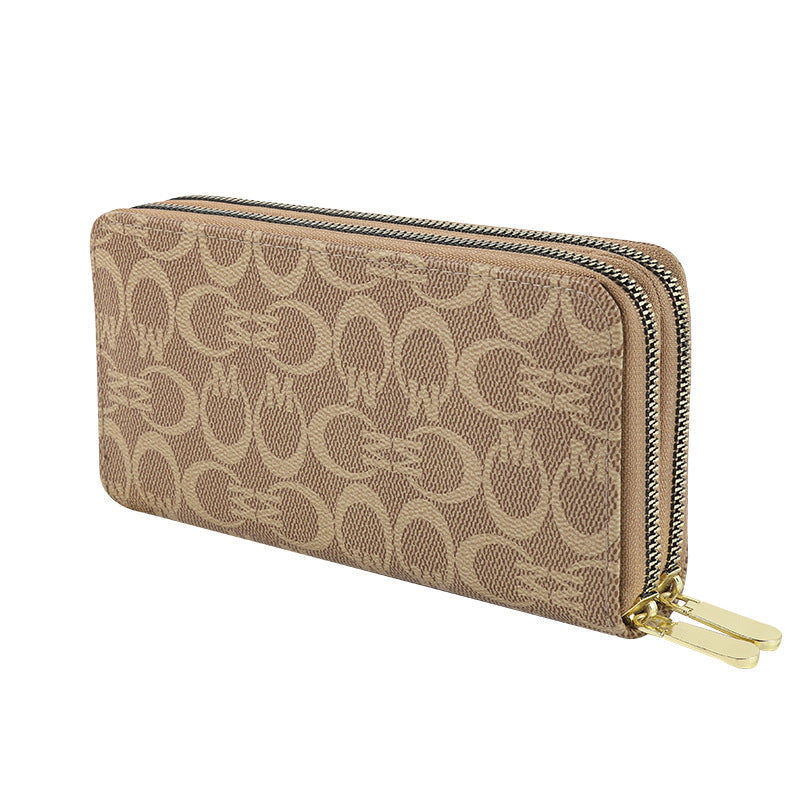 Women's Large Capacity Double Zipper Mobile Mother Ladies Wallet