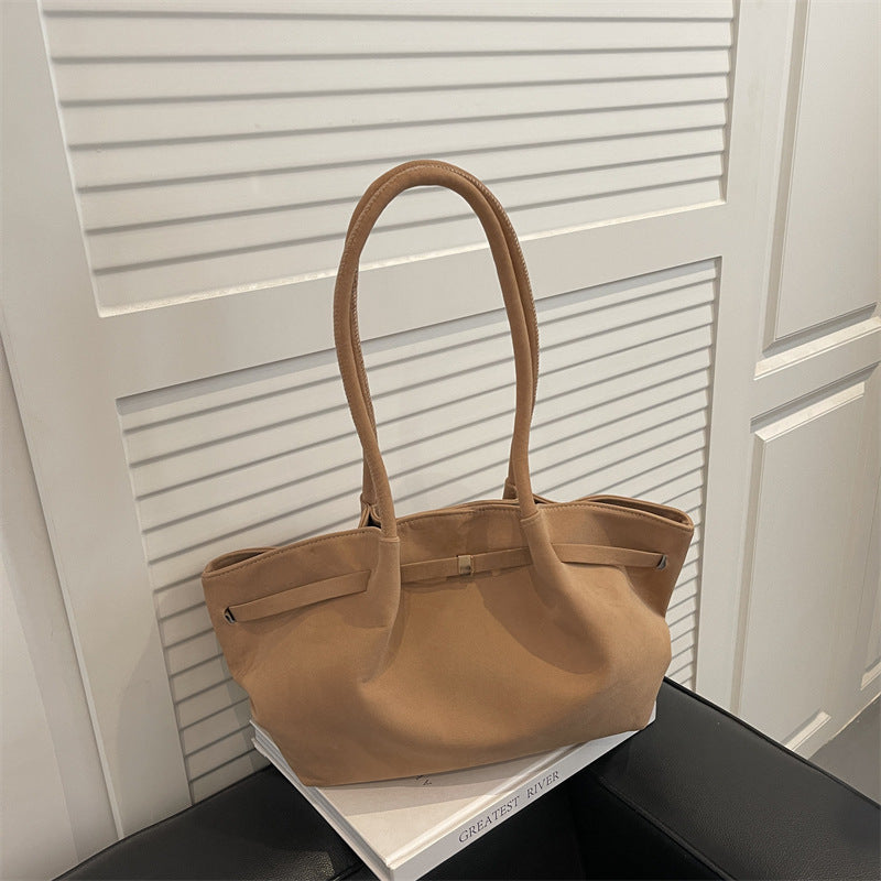 Women's Solid Color Leisure Commute Idle Style Frosted One Women's Shoulder Bag
