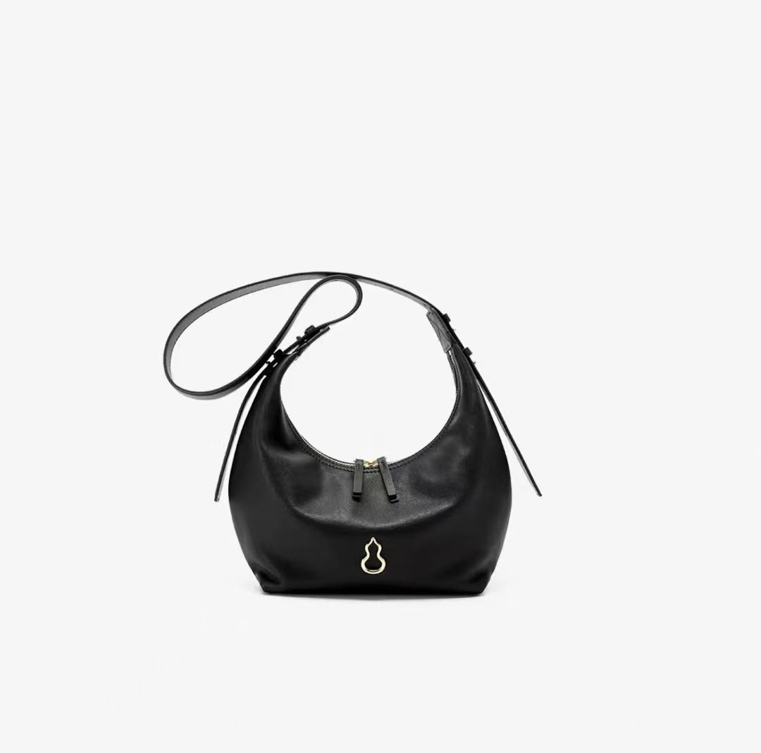 Women's & Men's Half Slope Dumpling Texture Selenodont Soft Women's Shoulder Bag