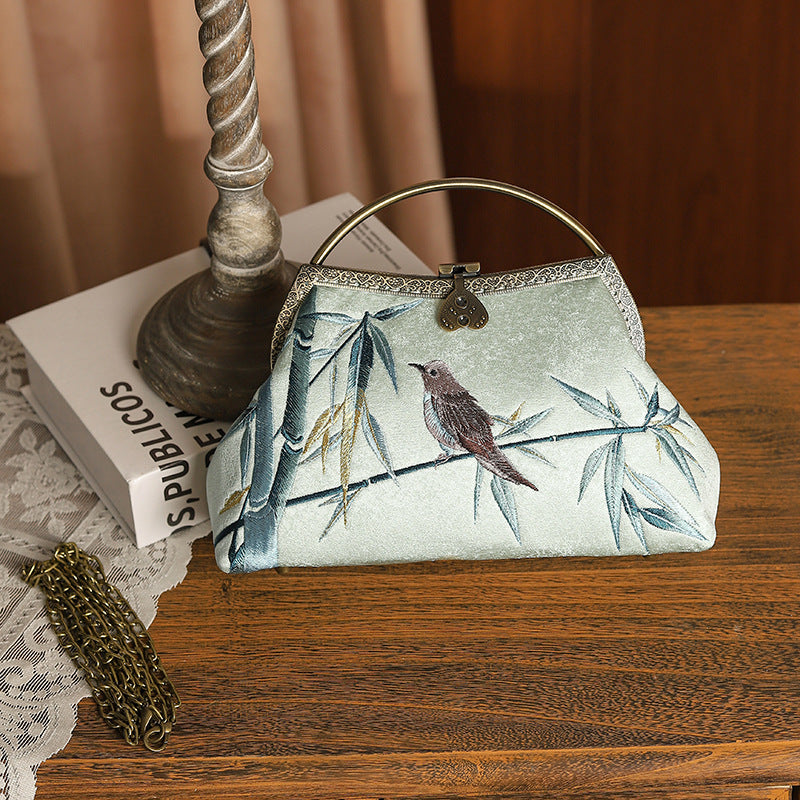 Embroidered Chinese Style Cheongsam Banquet Pure Handbags