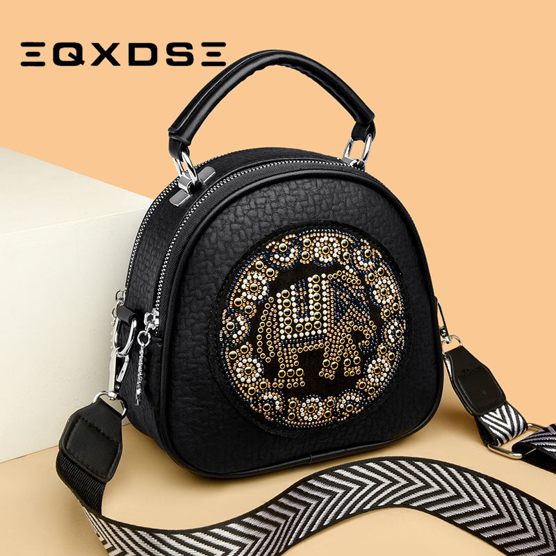 Women's Rivet Large Capacity Double Compartment Cross Body Handbags